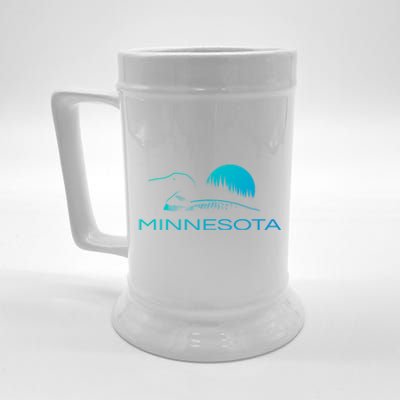 Minnesota Loon And Trees In Moonlight Gift Beer Stein