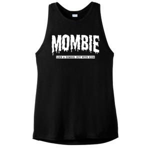 Mombie Like A Zombie But With Kids Funny Halloween Mom Ladies PosiCharge Tri-Blend Wicking Tank