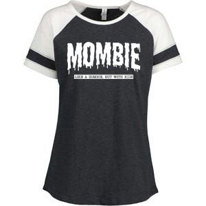 Mombie Like A Zombie But With Kids Funny Halloween Mom Enza Ladies Jersey Colorblock Tee