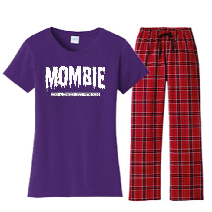 Mombie Like A Zombie But With Kids Funny Halloween Mom Women's Flannel Pajama Set