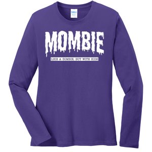 Mombie Like A Zombie But With Kids Funny Halloween Mom Ladies Long Sleeve Shirt