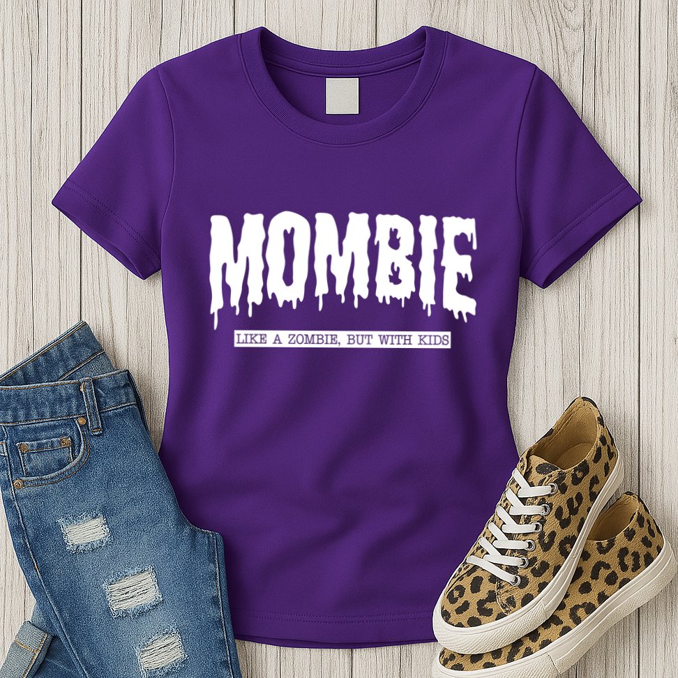 Mombie Like A Zombie But With Kids Funny Halloween Mom Womens T-Shirt
