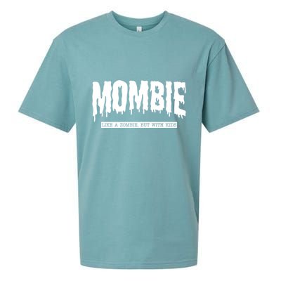Mombie Like A Zombie But With Kids Funny Halloween Mom Sueded Cloud Jersey T-Shirt