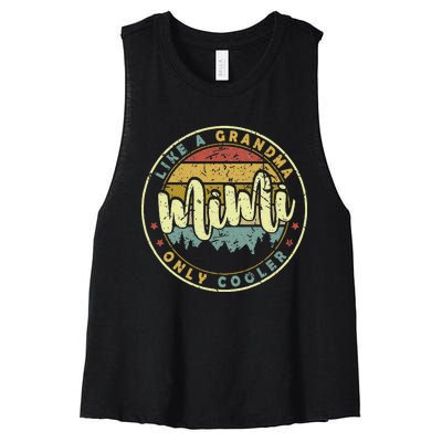 Mimi Like A Grandma Only Cooler Cute Mothers Day Women's Racerback Cropped Tank