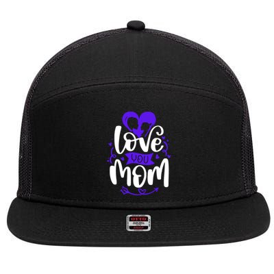 Mama Love A Perfect Match For You And Mom 7 Panel Mesh Trucker Snapback Hat