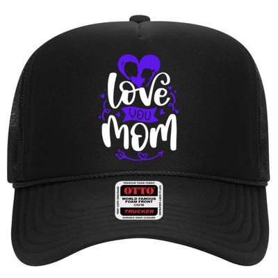 Mama Love A Perfect Match For You And Mom High Crown Mesh Back Trucker Hat