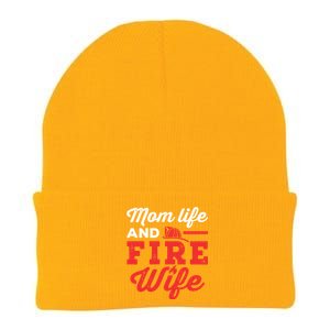 Mom Life And Fire Wife Firefighter Firefighting Spouse Cute Gift Knit Cap Winter Beanie