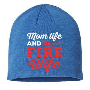 Mom Life And Fire Wife Firefighter Firefighting Spouse Cute Gift Sustainable Beanie