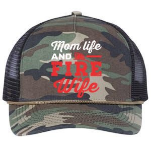 Mom Life And Fire Wife Firefighter Firefighting Spouse Cute Gift Retro Rope Trucker Hat Cap