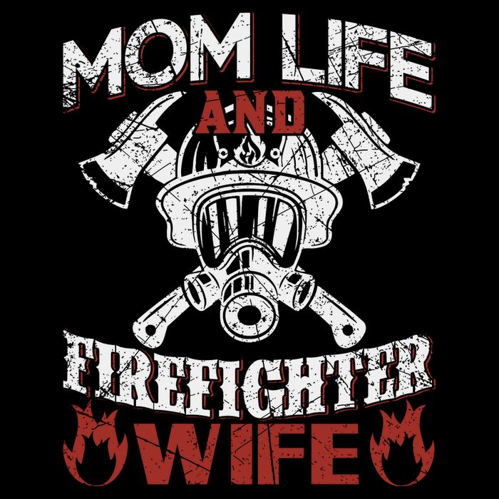 Mom Life And Firefighter Wife Drawstring Bag