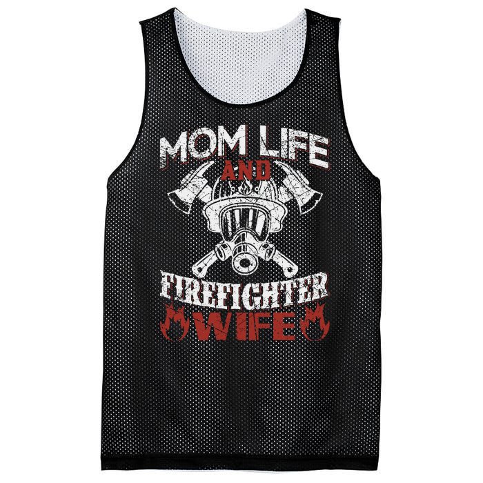 Mom Life And Firefighter Wife Mesh Reversible Basketball Jersey Tank