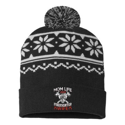 Mom Life And Firefighter Wife USA-Made Snowflake Beanie