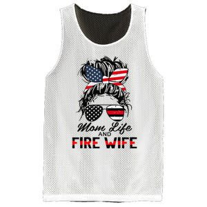 Mom Life And Fire Wife Firefighter American Flag 4th Of July Mesh Reversible Basketball Jersey Tank