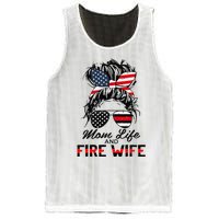 Mom Life And Fire Wife Firefighter American Flag 4th Of July Mesh Reversible Basketball Jersey Tank