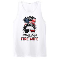 Mom Life And Fire Wife Firefighter American Flag 4th Of July PosiCharge Competitor Tank