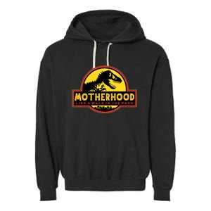 Motherhood Like A Walk In The Park Funny Mother's Garment-Dyed Fleece Hoodie