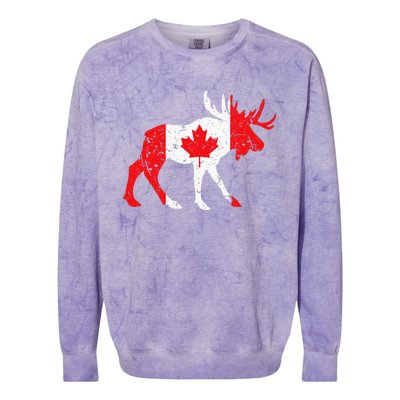 Maple Leaf Animal Canadian Flag Canada Colorblast Crewneck Sweatshirt