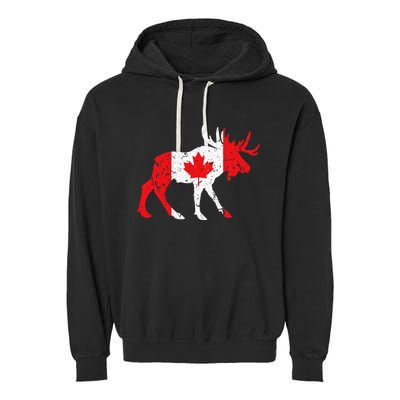 Maple Leaf Animal Canadian Flag Canada Garment-Dyed Fleece Hoodie