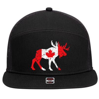 Maple Leaf Animal Canadian Flag Canada 7 Panel Mesh Trucker Snapback Hat