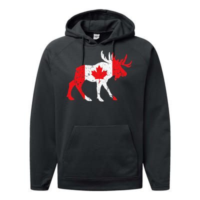 Maple Leaf Animal Canadian Flag Canada Performance Fleece Hoodie