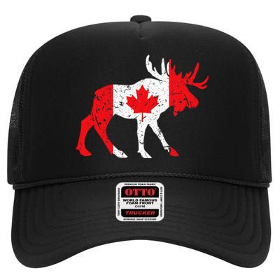 Maple Leaf Animal Canadian Flag Canada High Crown Mesh Back Trucker Hat