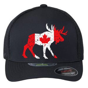 Maple Leaf Animal Canadian Flag Canada Flexfit Unipanel Trucker Cap