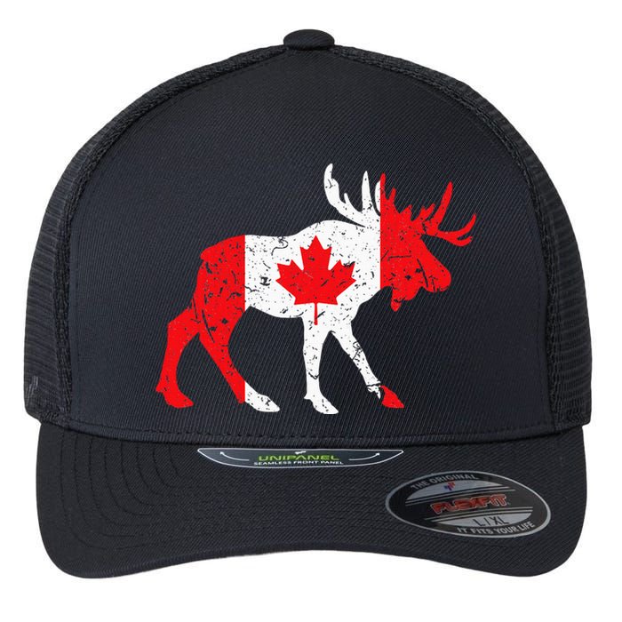 Maple Leaf Animal Canadian Flag Canada Flexfit Unipanel Trucker Cap