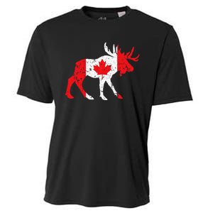 Maple Leaf Animal Canadian Flag Canada Cooling Performance Crew T-Shirt