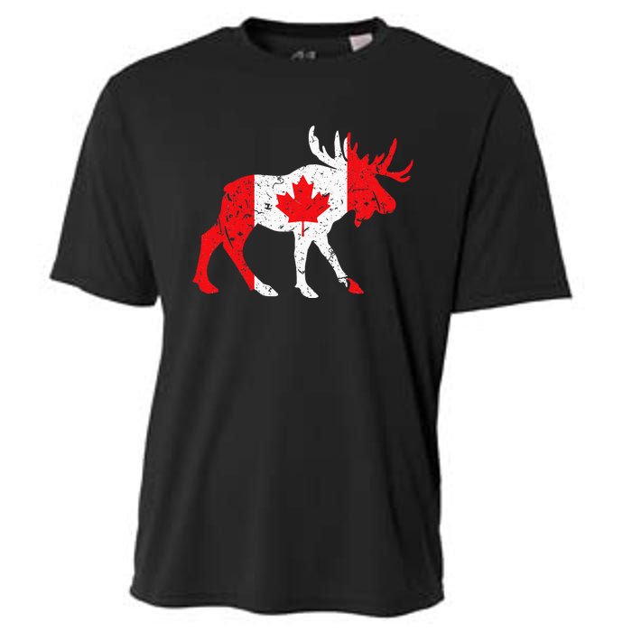 Maple Leaf Animal Canadian Flag Canada Cooling Performance Crew T-Shirt