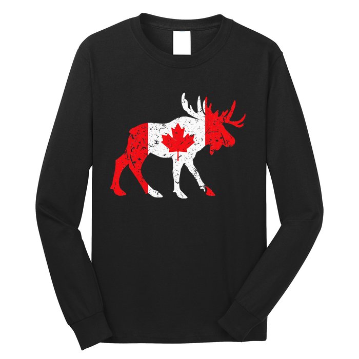 Maple Leaf Animal Canadian Flag Canada Long Sleeve Shirt