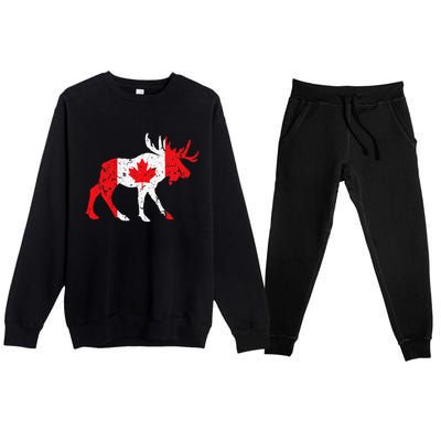 Maple Leaf Animal Canadian Flag Canada Premium Crewneck Sweatsuit Set