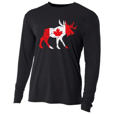 Maple Leaf Animal Canadian Flag Canada Cooling Performance Long Sleeve Crew