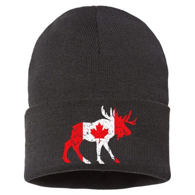 Maple Leaf Animal Canadian Flag Canada Sustainable Knit Beanie