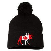 Maple Leaf Animal Canadian Flag Canada Pom Pom 12in Knit Beanie