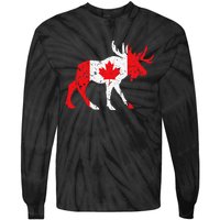 Maple Leaf Animal Canadian Flag Canada Tie-Dye Long Sleeve Shirt