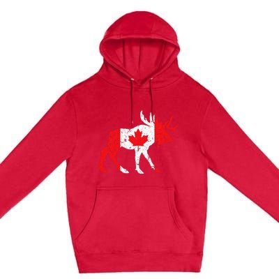 Maple Leaf Animal Canadian Flag Canada Premium Pullover Hoodie