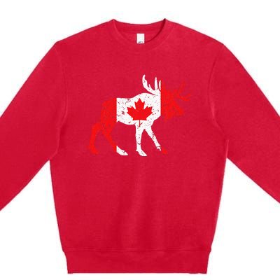 Maple Leaf Animal Canadian Flag Canada Premium Crewneck Sweatshirt