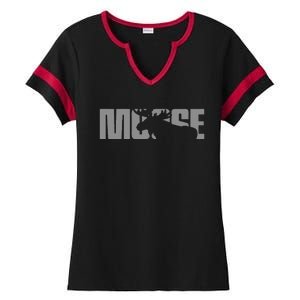 Moose Lover Apparel Moose Ladies Halftime Notch Neck Tee