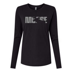 Moose Lover Apparel Moose Womens Cotton Relaxed Long Sleeve T-Shirt