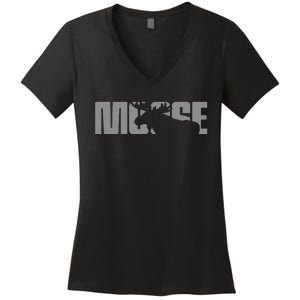 Moose Lover Apparel Moose Women's V-Neck T-Shirt