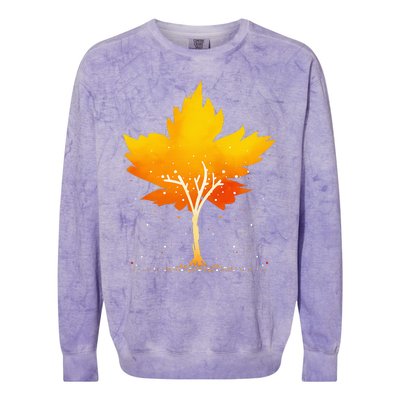 Maple Leaf Autumn Tree Orange Fall Leaves Season Colorblast Crewneck Sweatshirt