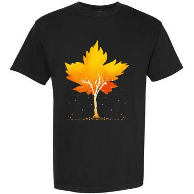 Maple Leaf Autumn Tree Orange Fall Leaves Season Garment-Dyed Heavyweight T-Shirt