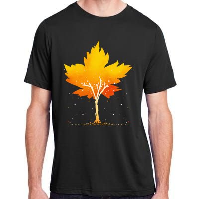 Maple Leaf Autumn Tree Orange Fall Leaves Season Adult ChromaSoft Performance T-Shirt