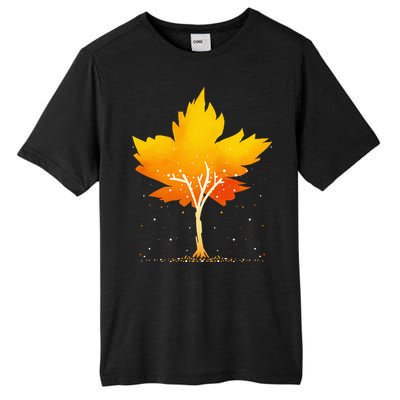 Maple Leaf Autumn Tree Orange Fall Leaves Season Tall Fusion ChromaSoft Performance T-Shirt