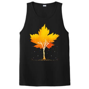 Maple Leaf Autumn Tree Orange Fall Leaves Season PosiCharge Competitor Tank