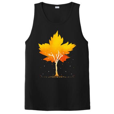 Maple Leaf Autumn Tree Orange Fall Leaves Season PosiCharge Competitor Tank