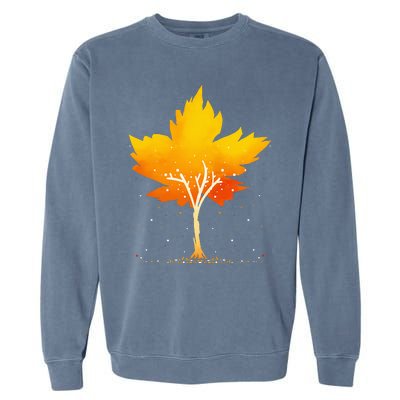 Maple Leaf Autumn Tree Orange Fall Leaves Season Garment-Dyed Sweatshirt