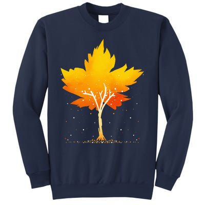 Maple Leaf Autumn Tree Orange Fall Leaves Season Sweatshirt