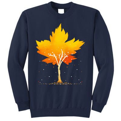 Maple Leaf Autumn Tree Orange Fall Leaves Season Tall Sweatshirt