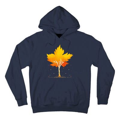 Maple Leaf Autumn Tree Orange Fall Leaves Season Tall Hoodie